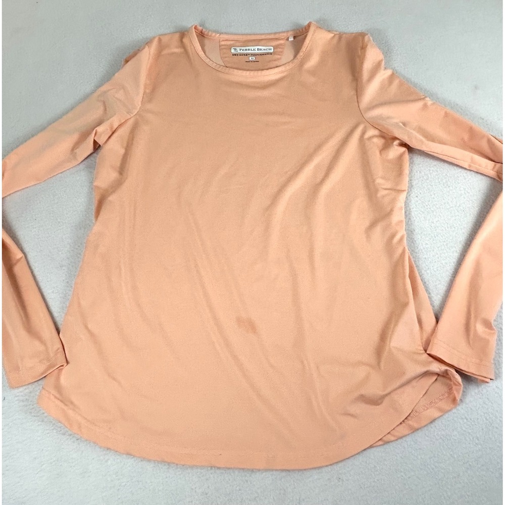 Pebble Beach Performance Top Women Medium Peach Orange Athleisure
